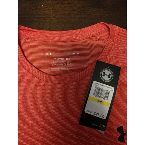 New Under Armour Mens M Heat Gear Shirt Rust Red Medium NWT $25 - Picture 3 of 6